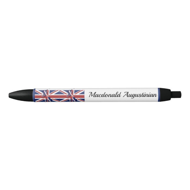 Noir Stylo personnalisé | UNION JACK | DRAKEAU DU ROYAU (Devant)