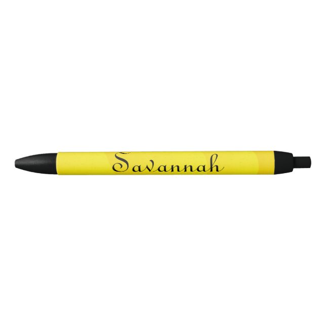 Noir Stylo personnalisé Waves de sable jaune (Devant)