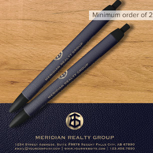 Noir Stylo promotionnel de l'agent immobilier personnal