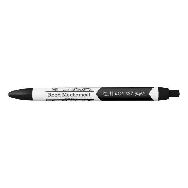 Noir Stylo promotionnel mécanique Reed (Devant)