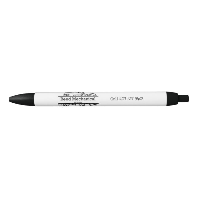 Noir Stylo promotionnel mécanique Reed (Devant)