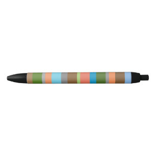 Noir Stylo rayé aux tons chauds