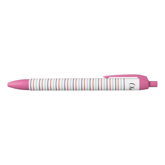 Noir Stylo rayé personnalisé (Haut)