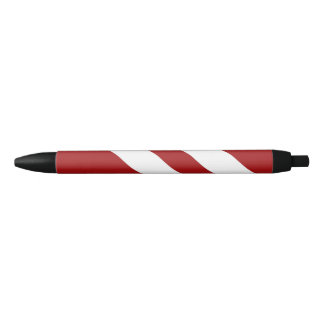 Noir Stylo rayé rouge et blanc