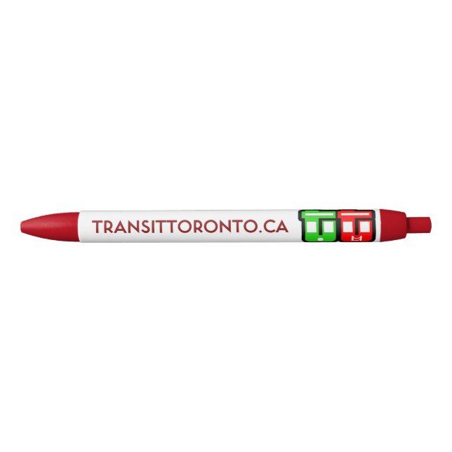 Noir Stylo rétractable Transit Toronto - Rouge (Devant)
