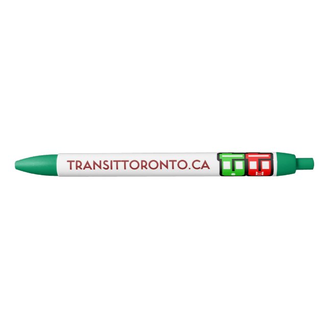 Noir Stylo rétractable Transit Toronto - Vert (Devant)