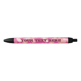 Noir Stylo rose de Camo - ajoutez votre texte