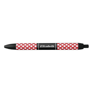 Noir Stylo rouge et blanc personnalisé de point de