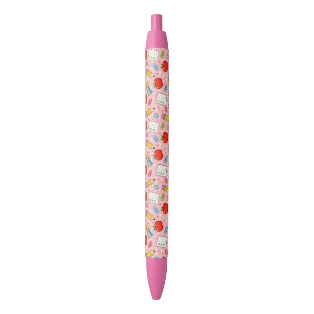 Noir Stylo scolaire rose pour les enfants (devant Vertical)