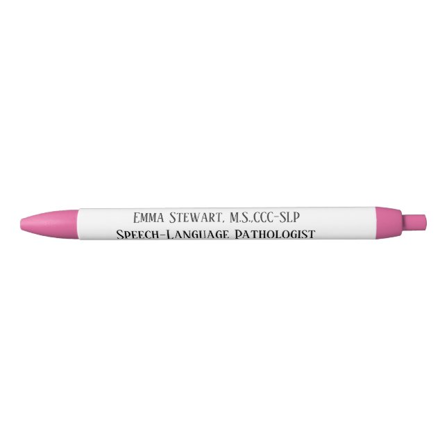 Noir Stylo SLP personnalisé (orthophoniste) (Devant)