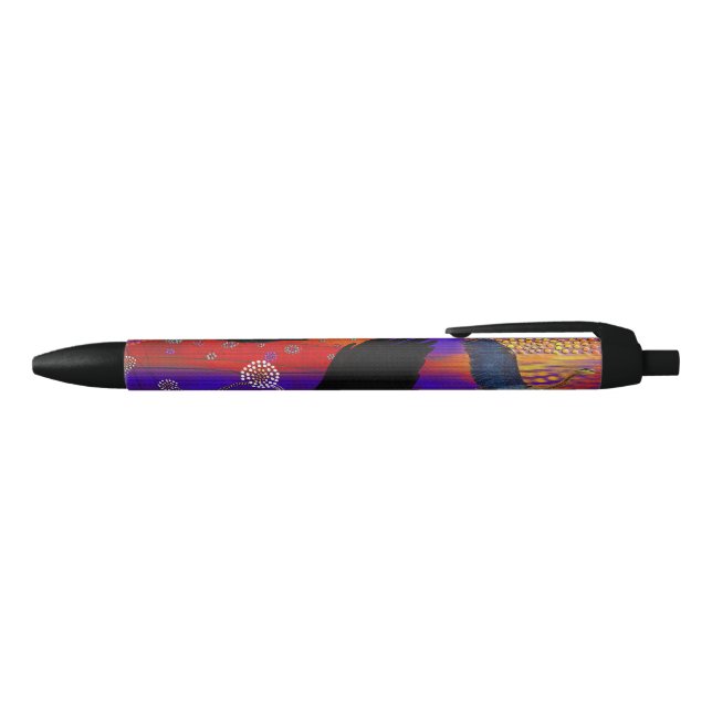 Noir Stylo Stylisé Art Outback Autochtone Australien (Haut)