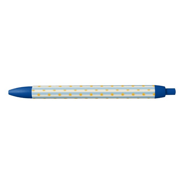 Noir Stylo Sunburst Rayure Crème Bleue (Devant)