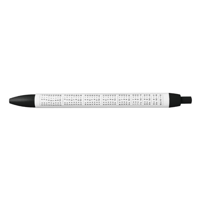 Noir stylo table de multiplication (Devant)