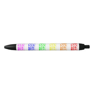 Noir Stylo végétalien de logo d'arc-en-ciel