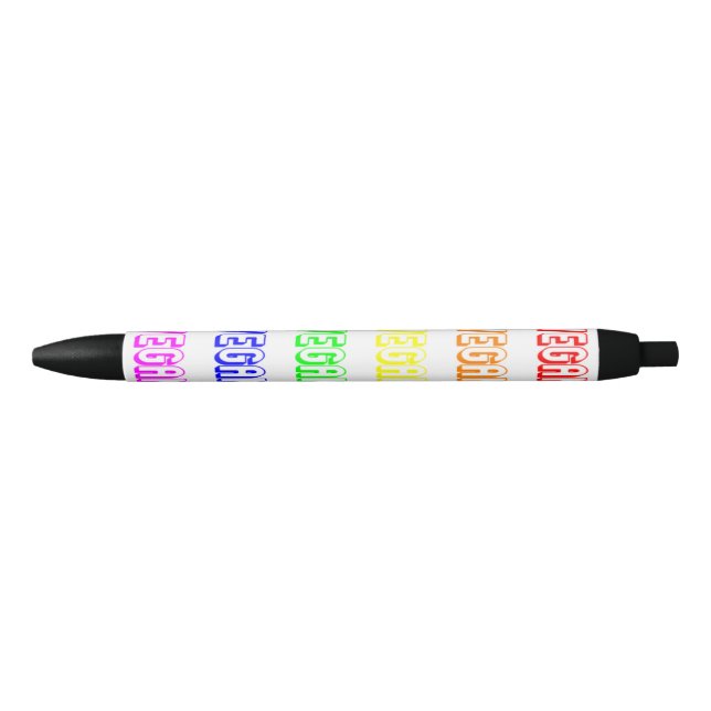 Noir Stylo végétalien de logo d'arc-en-ciel (Devant)