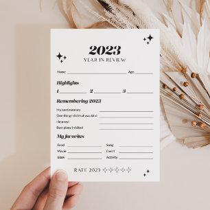 Noir super 2023 Année en révision Cartes de Nouvel