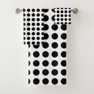 Noir sur Blanc Grande taille Pois horizontaux