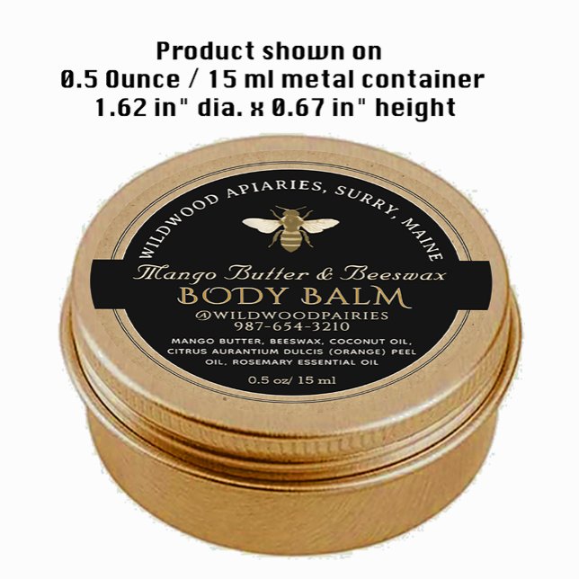 NOIR SUR KRAFT Beeswax Lip Balm Étiquette (Créateur téléchargé)