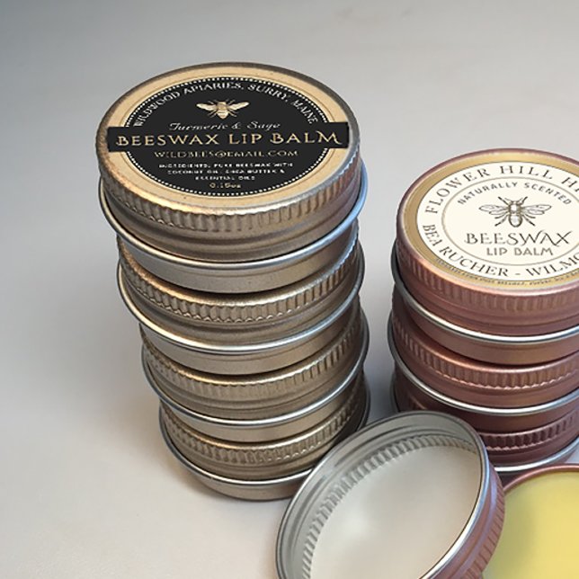 NOIR SUR KRAFT Beeswax Lip Balm Étiquette (Créateur téléchargé)