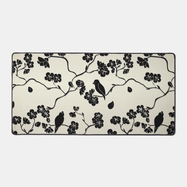 Noir sur les oiseaux Motifs de bronze et fleurs de (Recto)