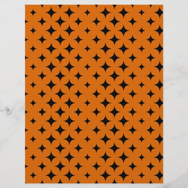 Noir sur Orange Halloween papier artisanal Motif (Devant)