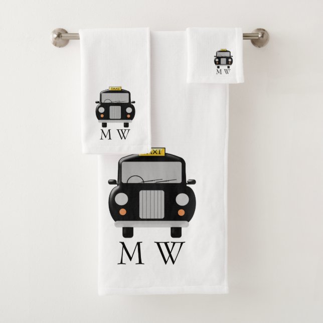 Noir Taxi Design Monogrammé (En situation)