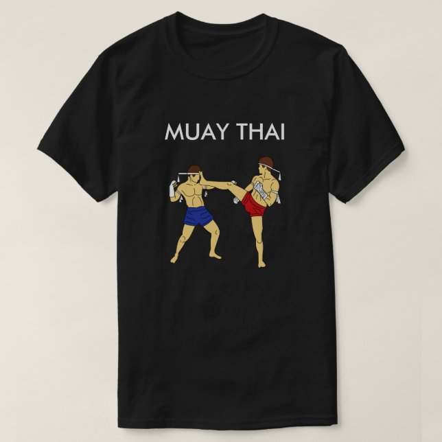 Noir thaïlandais du T-shirt de Muay (Teep au (Design devant)