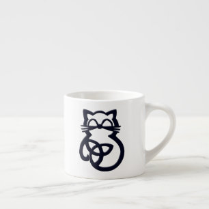 Noir Trinity Knot Celtic Cat Espresso Mug