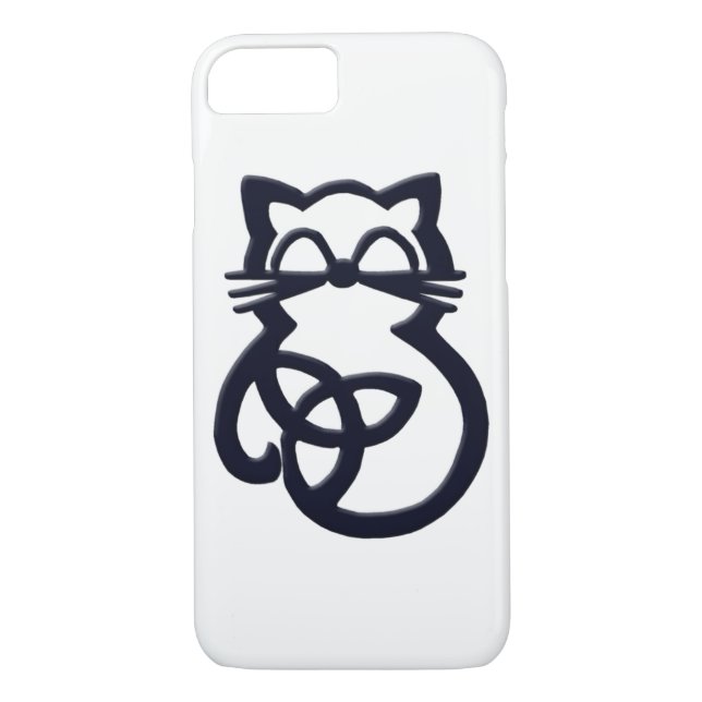 Noir Trinity Knot Celtic Cat iPhone 8/7 Coque (Dos)