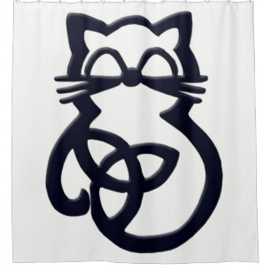 Noir Trinity Knot Celtic Chat Douche Rideau
