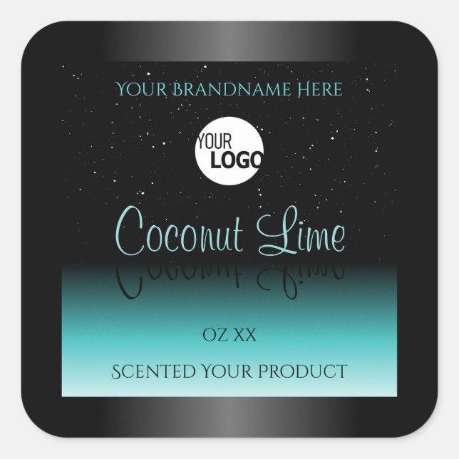 Noir Turquoise Ombre Étiquettes de produits Soft P (Devant)