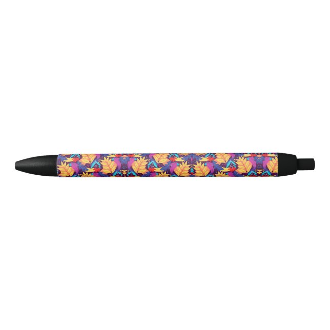Noir Un stylo avec un motif coloré  (Devant)