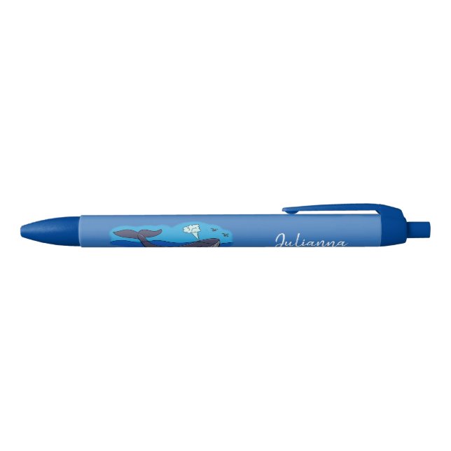 Noir Un stylo design pour baleines blanches mignonnes (Haut)