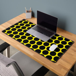 Noir Uni Points Jaune Clair Élégant