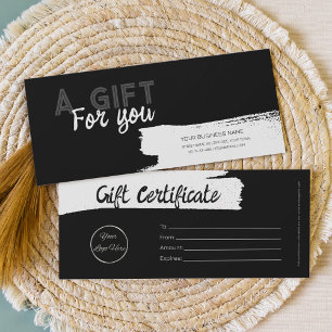 Noir urbain avec logo masculin certificat cadeau