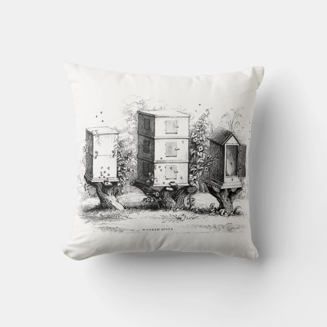 noir vintage de coussin de coussin de ruches (Recto)