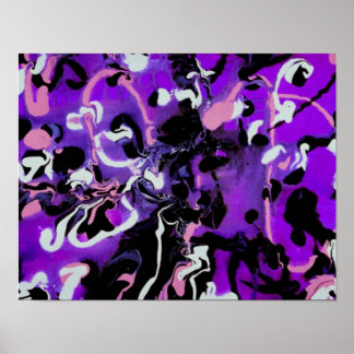 Noir, Violet, Rose et Blanc Design - Poster