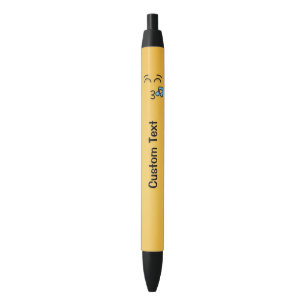Noir Visage siffleur avec yeux souriants Stylo à encre