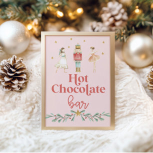 Noisette de Noël Hot Chocolat Bar Poster rose