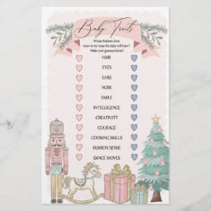 noisette rose Noël bébé traits jeu de douche