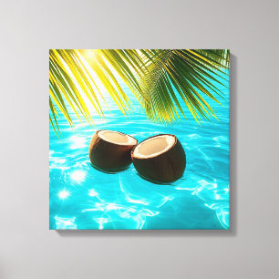Noix de coco tropicales dans une impression sur to