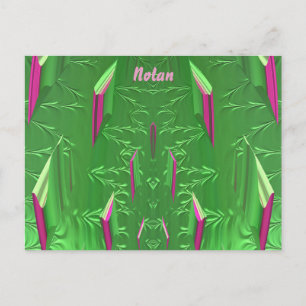 NOLAN ~ Carte postale brillante 3D Rose Vert Zany