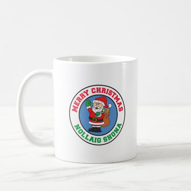 Nollaig Shona Irish Christmas Père Noël Coffee Mug (Gauche)