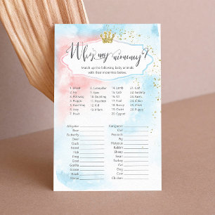 Nom animal jeu de baby shower   Parti de révélatio