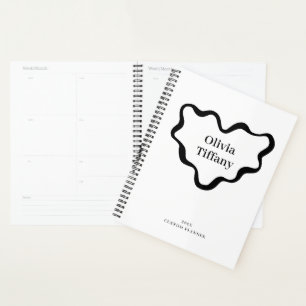 Nom Année Personnalisé Minimaliste Noir et Blanc