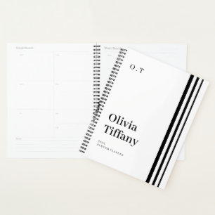 Nom Année Personnalisé Minimaliste Noir et Blanc
