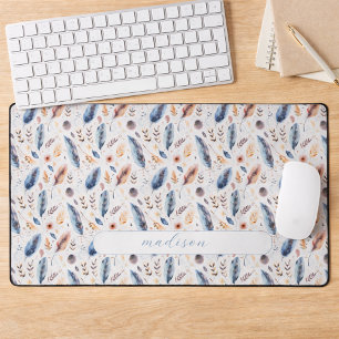 Nom aquarelle bohème plume florale personnalisé