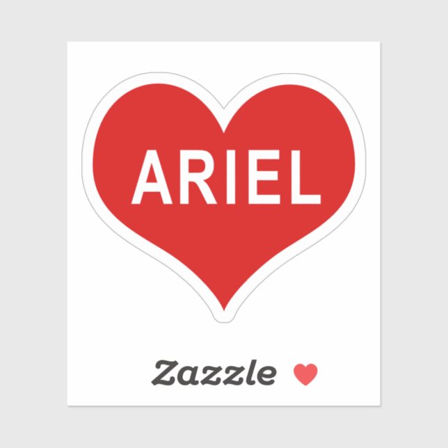 NOM ARIEL Red Love Heart Vinyl Sticker (Feuille)