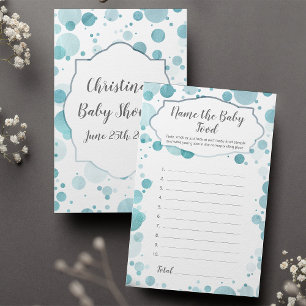 Nom Baby Food Fun Baby shower Jeu Confetti Carte