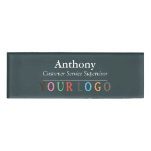 Nom Badge Magnet Custom Logo Personnel Employé Gra